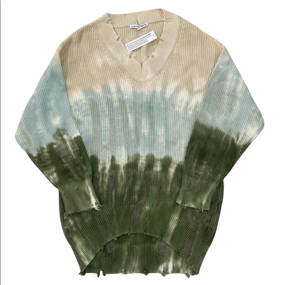 Young Fabulous & Broke Sweater Tie Dye Oversized Cotton Knit Tunic Medium NEW - Picture 1 of 16